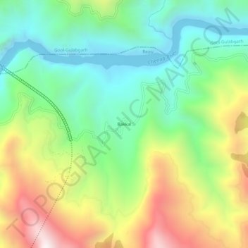 Mappa topografica Bakkal, altitudine, rilievo