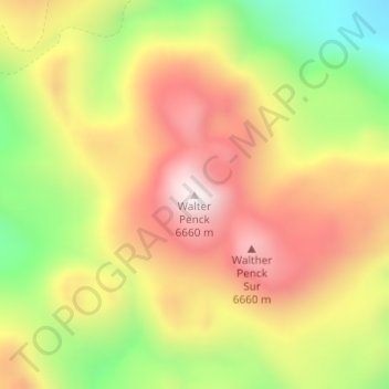 Mappa topografica Walter Penck, altitudine, rilievo