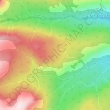Mappa topografica Cascade Mountains, altitudine, rilievo