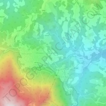 Mappa topografica Pozzo, altitudine, rilievo