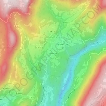 Mappa topografica La Caserne, altitudine, rilievo