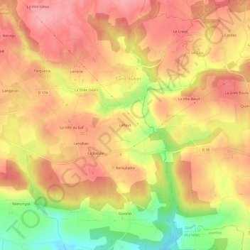 Mappa topografica Leflaut, altitudine, rilievo