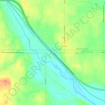 Mappa topografica Rosby, altitudine, rilievo