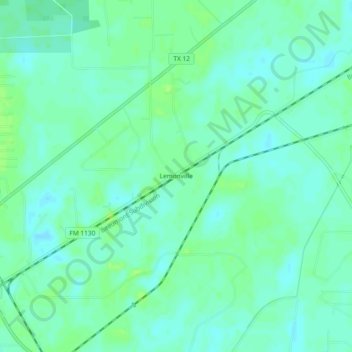 Mappa topografica Lemonville, altitudine, rilievo