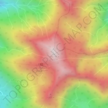 Mappa topografica 5040 Peak, altitudine, rilievo
