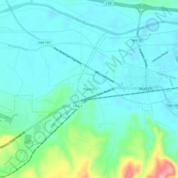 Mappa topografica Placitas, altitudine, rilievo
