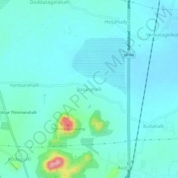 Mappa topografica Dasarahalli, altitudine, rilievo
