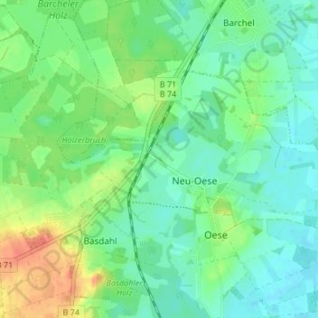 Mappa topografica Kluste, altitudine, rilievo