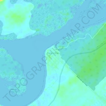 Mappa topografica Pedrinhas, altitudine, rilievo