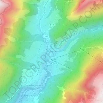 Mappa topografica Val-Cenis, altitudine, rilievo