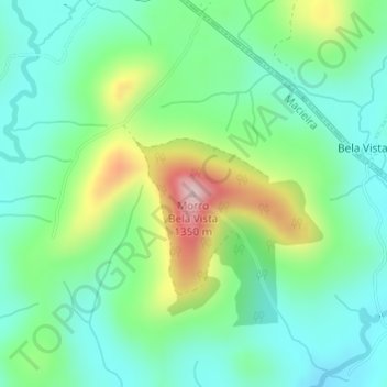 Mappa topografica Morro Bela Vista, altitudine, rilievo
