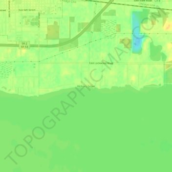 Mappa topografica Hickory Grove, altitudine, rilievo