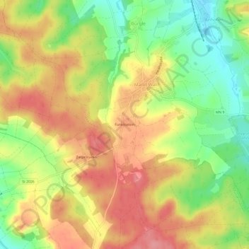 Mappa topografica Funkstation, altitudine, rilievo