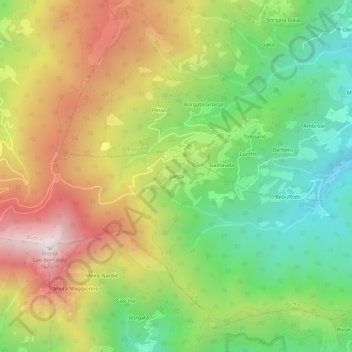 Mappa topografica Lanza, altitudine, rilievo