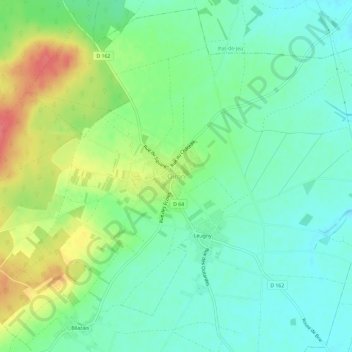 Mappa topografica Oiron, altitudine, rilievo