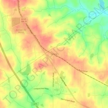 Mappa topografica Lorane, altitudine, rilievo
