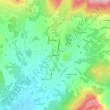 Mappa topografica Logis-Neuf, altitudine, rilievo