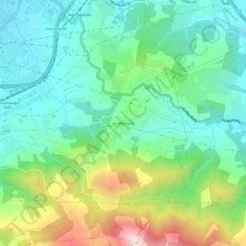 Mappa topografica La Montaña, altitudine, rilievo