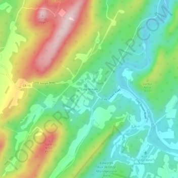 Mappa topografica Cold Stream, altitudine, rilievo