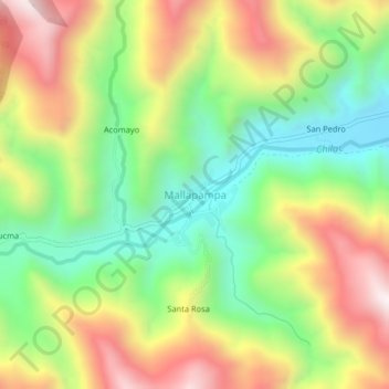 Mappa topografica Mallapampa, altitudine, rilievo