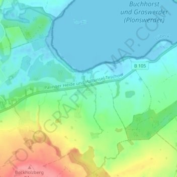 Mappa topografica Zarnewenz, altitudine, rilievo