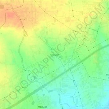 Mappa topografica Arasur, altitudine, rilievo