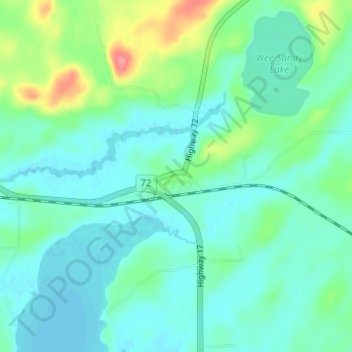 Mappa topografica Dinorwic, altitudine, rilievo