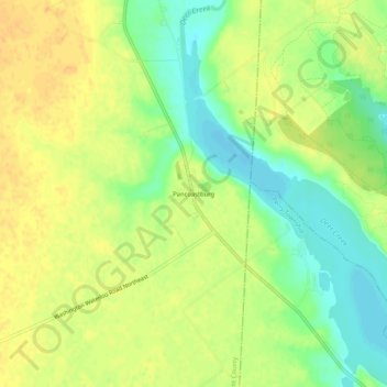 Mappa topografica Pancoastburg, altitudine, rilievo