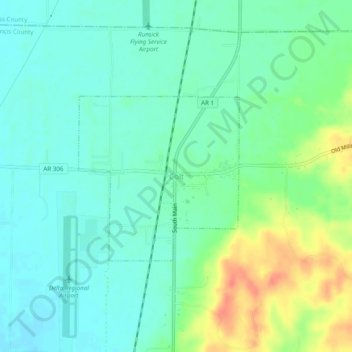 Mappa topografica Colt, altitudine, rilievo