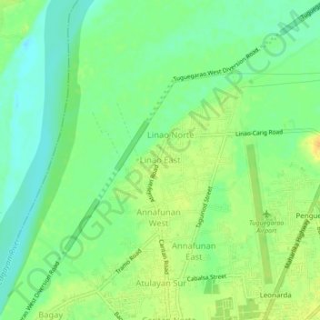 Mappa topografica Linao East, altitudine, rilievo