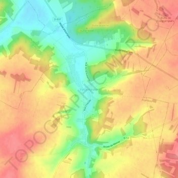 Mappa topografica Valpuiseaux, altitudine, rilievo