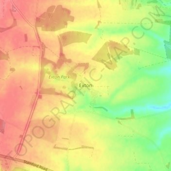 Mappa topografica Exton, altitudine, rilievo