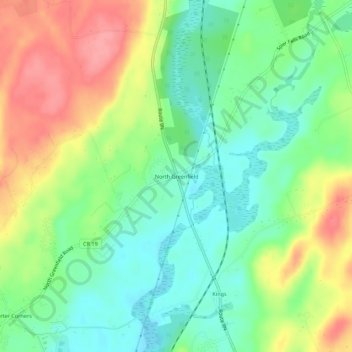 Mappa topografica North Greenfield, altitudine, rilievo