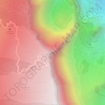 Mappa topografica Piton Maïdo, altitudine, rilievo