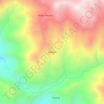 Mappa topografica Allacate, altitudine, rilievo