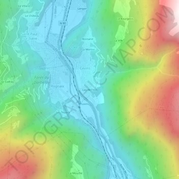Mappa topografica Luy de Four, altitudine, rilievo
