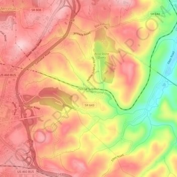 Mappa topografica Yellow Sulphur, altitudine, rilievo