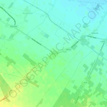 Mappa topografica Crocetta, altitudine, rilievo