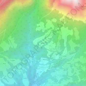 Mappa topografica Mussera, altitudine, rilievo
