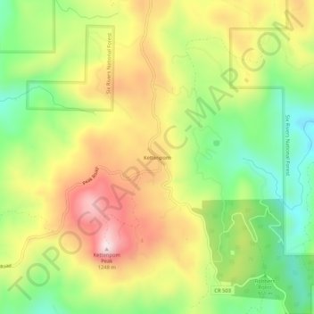 Mappa topografica Kettenpom, altitudine, rilievo