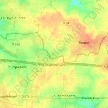 Mappa topografica Les Drouets, altitudine, rilievo