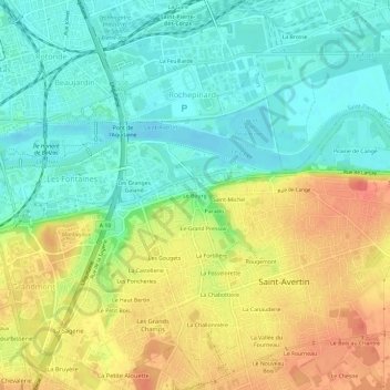 Mappa topografica Le Bourg, altitudine, rilievo