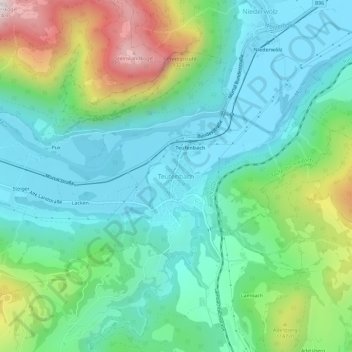 Mappa topografica Teufenbach, altitudine, rilievo