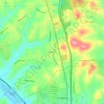 Mappa topografica Glen Eden, altitudine, rilievo