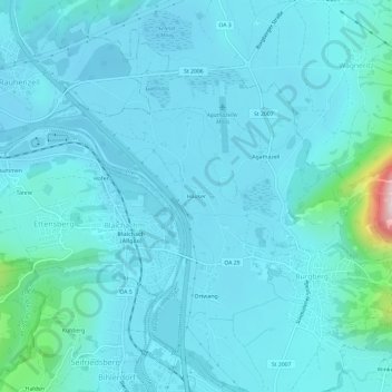 Mappa topografica Häuser, altitudine, rilievo