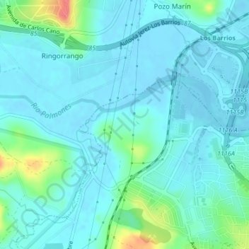 Mappa topografica La Menacha, altitudine, rilievo