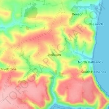 Mappa topografica Kellaton, altitudine, rilievo
