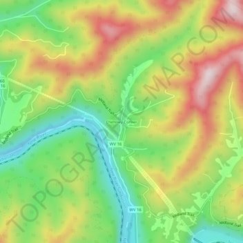 Mappa topografica Chimney Corner, altitudine, rilievo