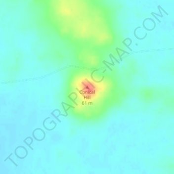 Mappa topografica Conical Hill, altitudine, rilievo