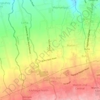 Mappa topografica Talon, altitudine, rilievo